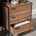 Rustic Oak Industrial Chest Of 3 Drawers With Legs - Hoxton - LPD ...