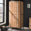 LPD 2 Door Wardrobe in Distressed Oak Effect - Industrial Style