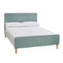Teal Velvet Upholstered Double Bed Frame - Pierre - LPD