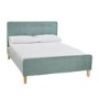 Teal Velvet Upholstered King Size Bed Frame - Pierre - LPD