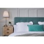 Teal Velvet Upholstered King Size Bed Frame - Pierre - LPD