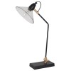 Matte Black &amp; Gold Desk Lamp wit Glass Cone Shade
