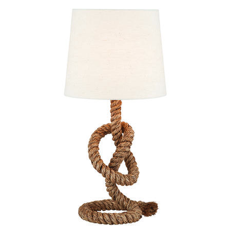 Rope Knotted Table Lamp with White Light Shade