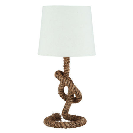 Rope Knotted Table Lamp with White Light Shade
