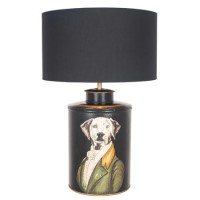 Black Table Lamp with Dog & Black Light Shade