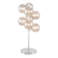 Smoked Grey Glass Orb Table Lamp with Chrome Base Smoked Grey Glass Orb Table Lamp with Chrome Base
