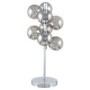 Smoked Grey Glass Orb Table Lamp with Chrome Base