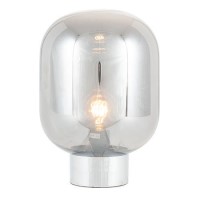 Chrome & Smoked Glass Bulb Table Lamp - Pacific