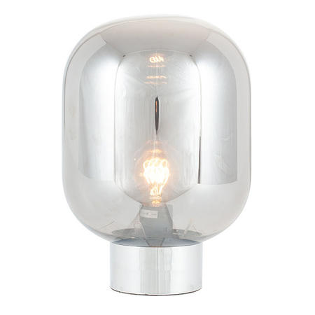 Chrome & Smoked Glass Bulb Table Lamp - Pacific