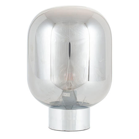 Chrome & Smoked Glass Bulb Table Lamp - Pacific