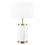 Marble Effect Ceramic Table Lamp with Gold Finish & White Shade