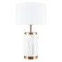 Marble Effect Ceramic Table Lamp with Gold Finish & White Shade
