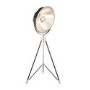 Black Metal Tripod Floor Lamp with Silver Inlay