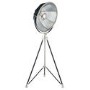 Black Metal Tripod Floor Lamp with Silver Inlay