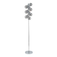 Chrome & Smoked Glass Ball Floor Lamp - Pacific Chrome & Smoked Glass Ball Floor Lamp - Pacific