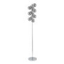 Chrome & Smoked Glass Ball Floor Lamp - Pacific