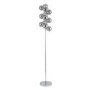 Chrome & Smoked Glass Ball Floor Lamp - Pacific