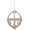 Small Round Wooden Electrified Pendant
