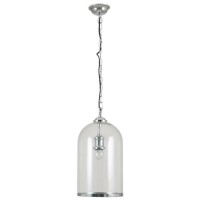 Clear Glass and Silver Pendant