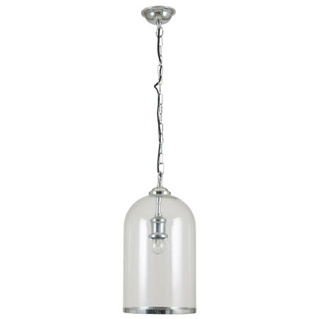 Clear Glass and Silver Pendant