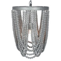 Grey Wash Wood Bead Sash Pendant