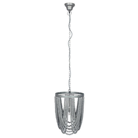 Grey Wash Wood Bead Sash Pendant