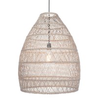 Grey Cloche Rattan Pendant Light - Pacific