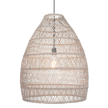 Grey Cloche Rattan Pendant Light - Pacific