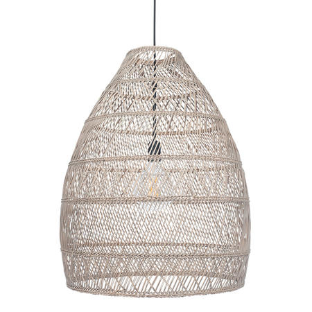 Grey Cloche Rattan Pendant Light - Pacific