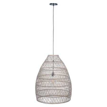 Grey Cloche Rattan Pendant Light - Pacific