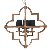 4 Light Antique Brass Pendant - Pacific