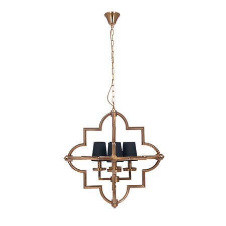 4 Light Antique Brass Pendant - Pacific