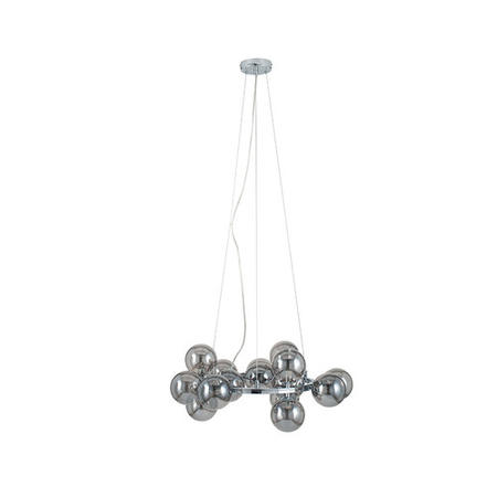 Chrome & Glass Bauble Ring Pendant Light - Lustre
