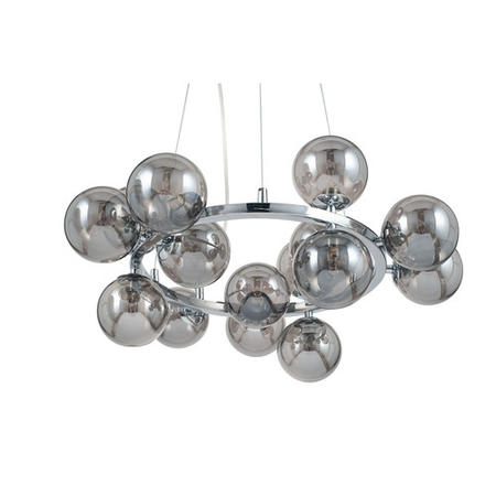 Chrome & Glass Bauble Ring Pendant Light - Lustre