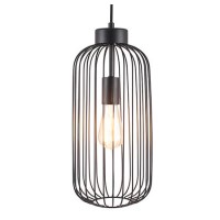 Matte Black Metal Tall Cage Pendant