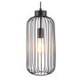Matte Black Metal Tall Cage Pendant