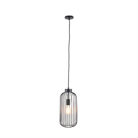 Matte Black Metal Tall Cage Pendant