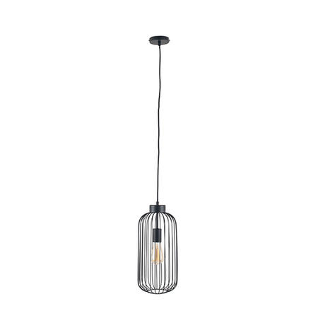 Matte Black Metal Tall Cage Pendant