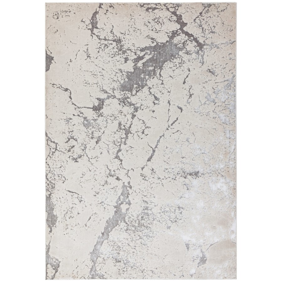 Large Silver Rug Large Silver Rug with Marble Effect - 290 x 200 cm - Aurora - Furniture123