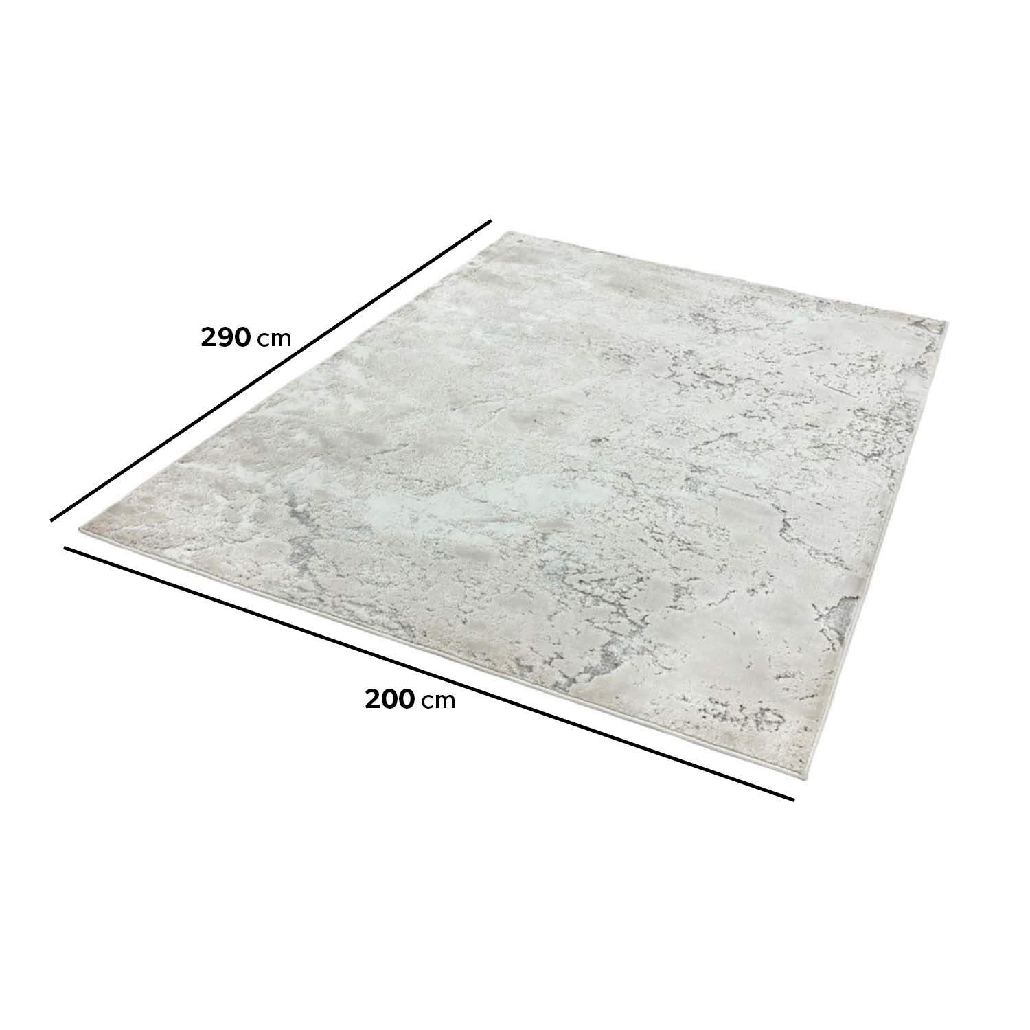 Large Silver Rug Large Silver Rug with Marble Effect - 290 x 200 cm - Aurora - Furniture123