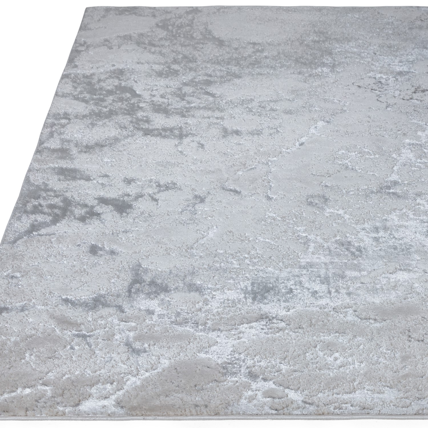Large Silver Rug Large Silver Rug with Marble Effect - 290 x 200 cm - Aurora - Furniture123