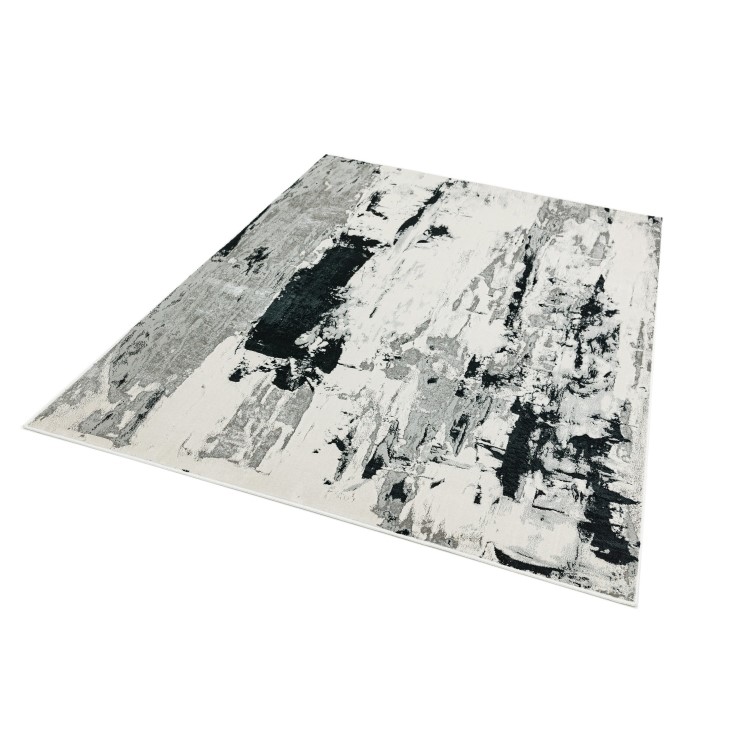 Large Black & Grey Rug with Marble Effect - 290 x 200 cm - Aurora