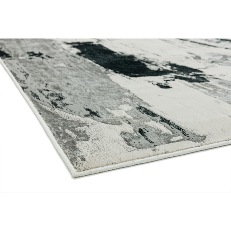 Large Black & Grey Rug with Marble Effect - 290 x 200 cm - Aurora