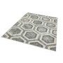 Large Silver Rug with Hexagon Pattern - 200x290cm - Aurora