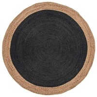 Round Grey Jute Rug 160x160cm - Faro