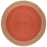 Round Orange Jute Rug 160x160cm - Faro