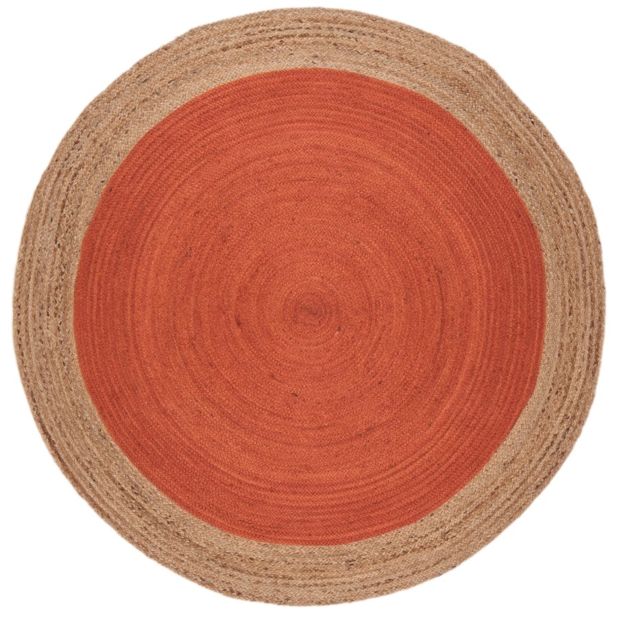 Round Orange Jute Rug 160x160cm - Faro