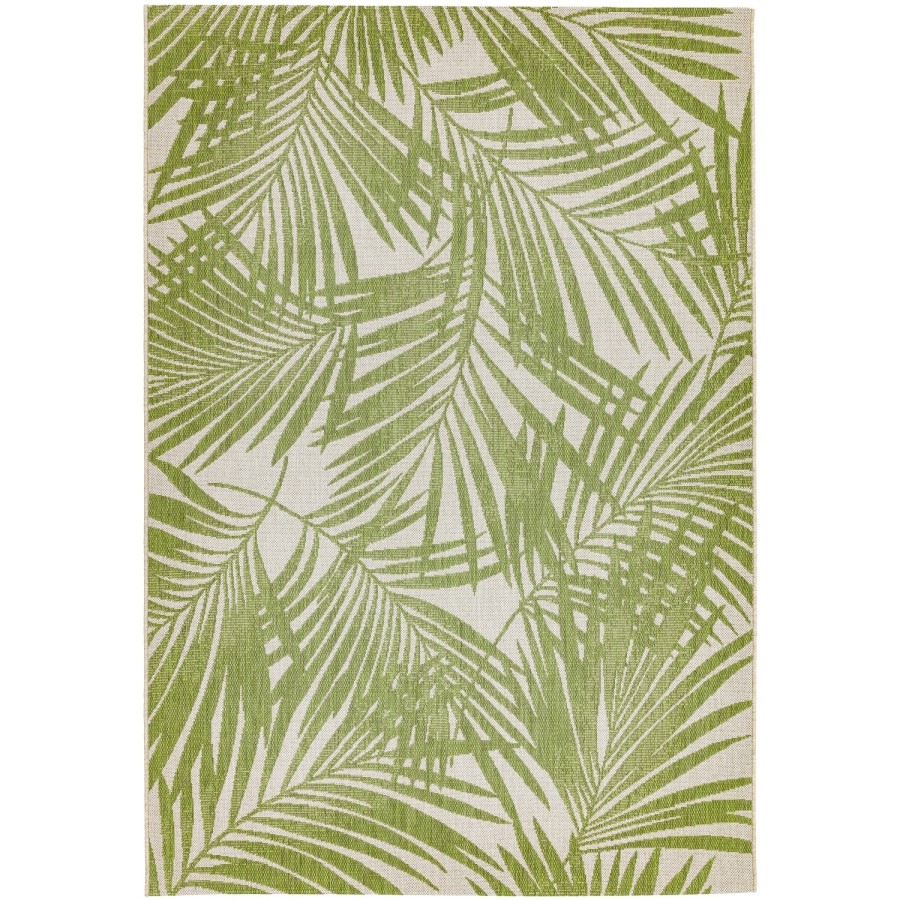 Patio Indoor/Outdoor Green Leaves Design Rug 200x290cm