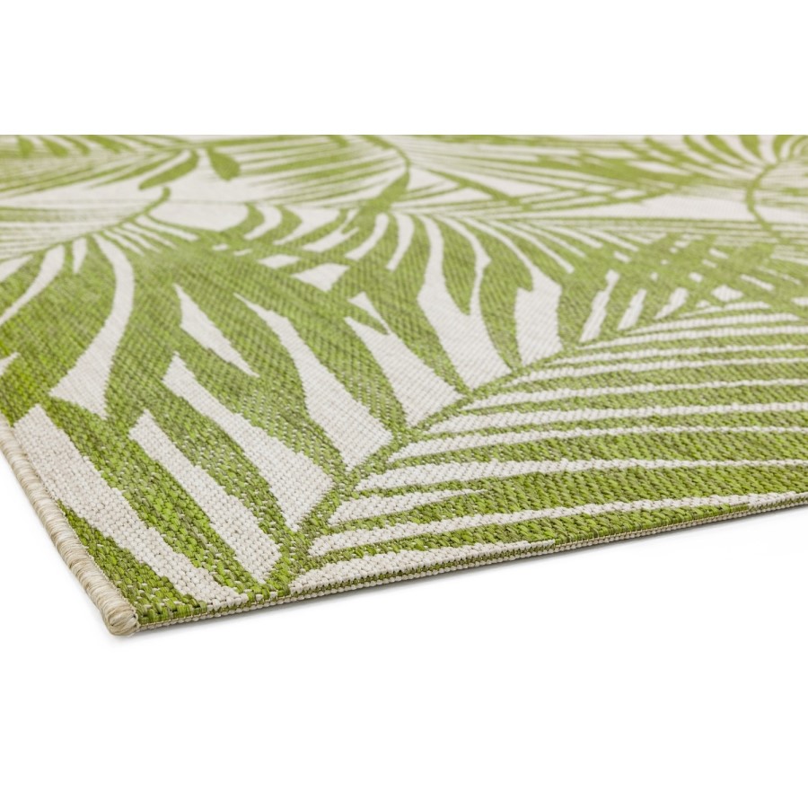 Patio Indoor/Outdoor Green Leaves Design Rug 200x290cm