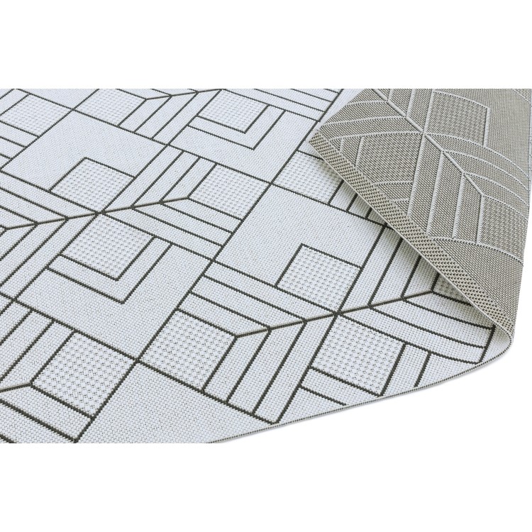 Patio Indoor/Outdoor Black & White Geometric Rug 200x290cm